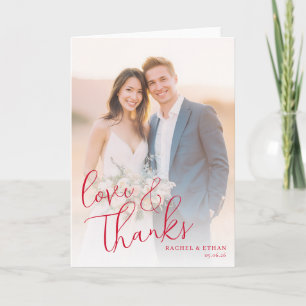 Cartão De Agradecimento Bege Romântico Foto Elegante