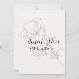 Cartão De Agradecimento Beige Elegance Wedding Thank You Cards