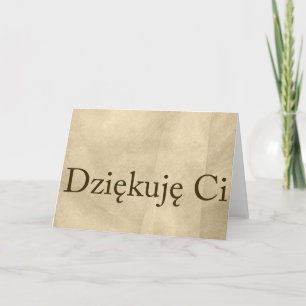 Cartão De Agradecimento Beige Polish Thank You Note- Dziekuje Ci
