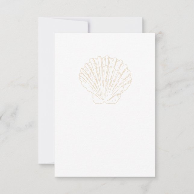 Cartão De Agradecimento Beige Scallop (Frente)