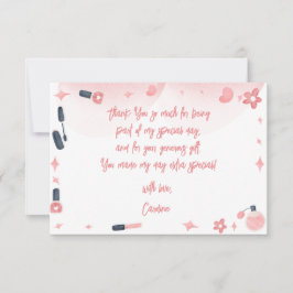 Cartão De Agradecimento Bela spa glitz e festa de aniversário de vidro