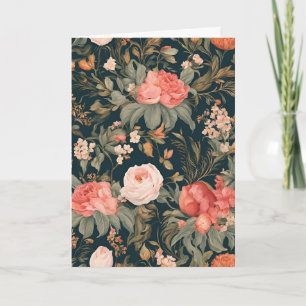 Cartão De Agradecimento Belas Flores de Rosa Floral