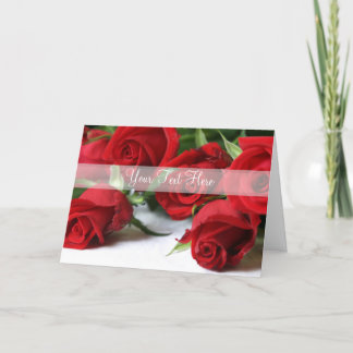 Cartão De Agradecimento Belas Rosas vermelhas Personalizadas, Ocasião
