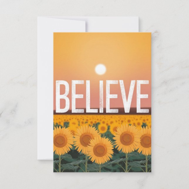 Cartão De Agradecimento Believe in the Sunflowers card (Frente)