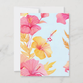 Cartão De Agradecimento Belíssimo Hibisco | Flor Tropical Aquarela