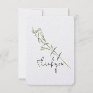 Cartão De Agradecimento Bellflower Stem Branco Obrigado