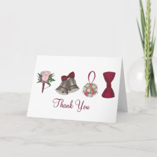 Cartão De Agradecimento Bells Flowers Arco Tie Obrigado Bowtie