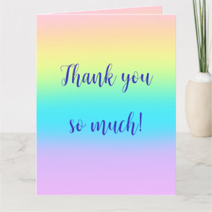 Cartão De Agradecimento Belo Casamento Gradiente Do Pastel Rainbow Obrigad