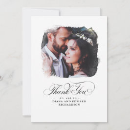Cartão De Agradecimento Belo Casamento Romântico Obrigado Foto