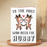 Cartão De Agradecimento Belo Funny Deer Buck Maravilhoso Marido Aniversári<br><div class="desc">Procurando uma maneira única de expressar seu amor e humor para sua esposa? Nosso cartão de saudação de trocadilho de veado é a escolha perfeita para qualquer marido no seu aniversário ou até para um aniversário de casamento. Personalize-o adicionando sua própria mensagem pessoal. Design apresenta dois veados fofos e uma...</div>