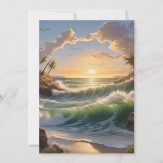 Cartão De Agradecimento Belo nascer do sol no mar