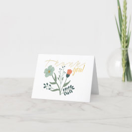 Cartão De Agradecimento Belo Padrão Botânico Floral