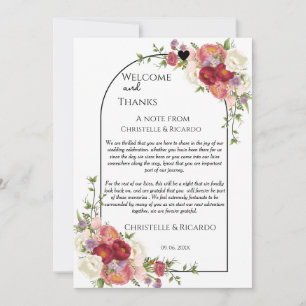 Cartão De Agradecimento Bem-vindo moderno e obrigado mesa de convidado de