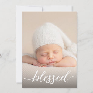 Cartão De Agradecimento Bênção Foto de Batismo Católico Personalizada Mode