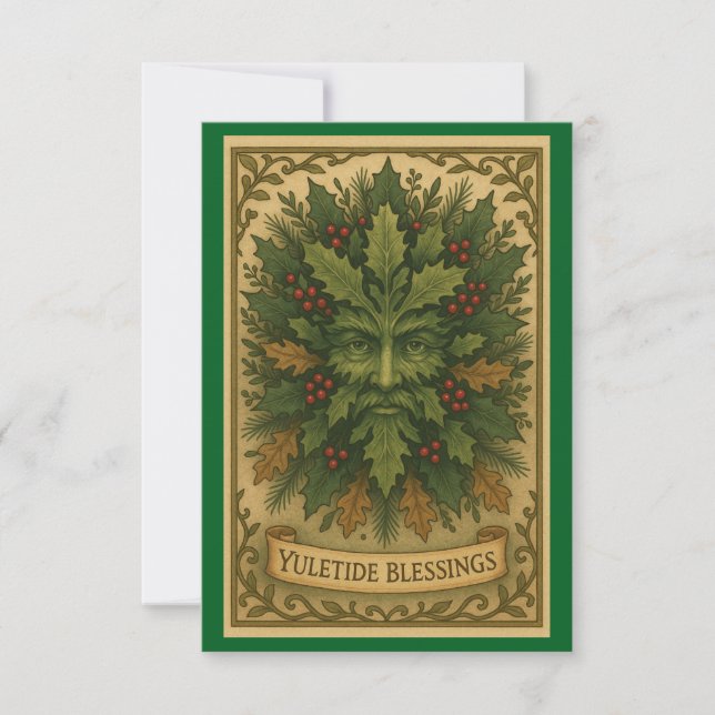 Cartão de Agradecimento Bênçãos do Yule (Frente)