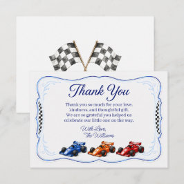 Cartão de Agradecimento Berço Little Racer