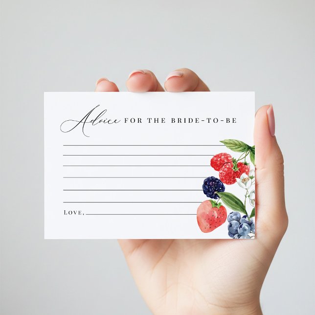 Cartão De Agradecimento Berry Baby Shower Advice Card Berry Sweet (Criador carregado)