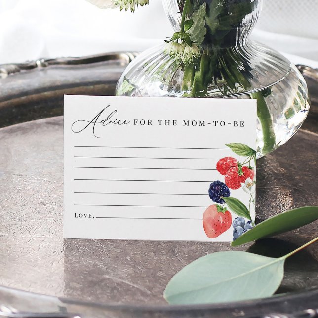 Cartão De Agradecimento Berry Chá de fraldas Advice Card Berry Sweet (Criador carregado)