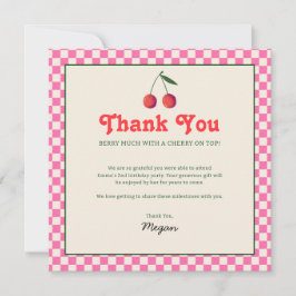 Cartão De Agradecimento Berry Cherry Retro Birthday