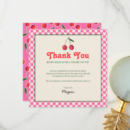Cartão De Agradecimento Berry Cherry Retro Birthday