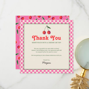 Cartão De Agradecimento Berry Cherry Retro Birthday