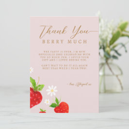 Cartão De Agradecimento Berry First 1rua Morango Aniversário