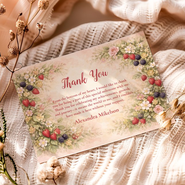 Cartão De Agradecimento Berry First Garden 1st Birthday (Criador carregado)