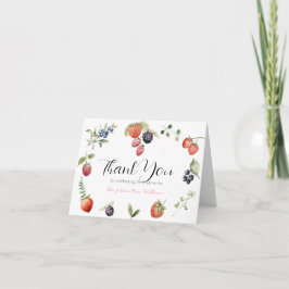 Cartão De Agradecimento Berry in Love Watercolor Berries Bridal Shower