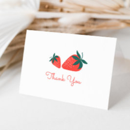Cartão De Agradecimento Berry Sweet Red Strawberry Obrigado