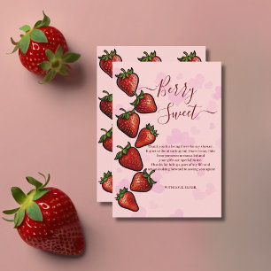 Cartão De Agradecimento Berry Sweet Strawberry Heart Chá de fraldas