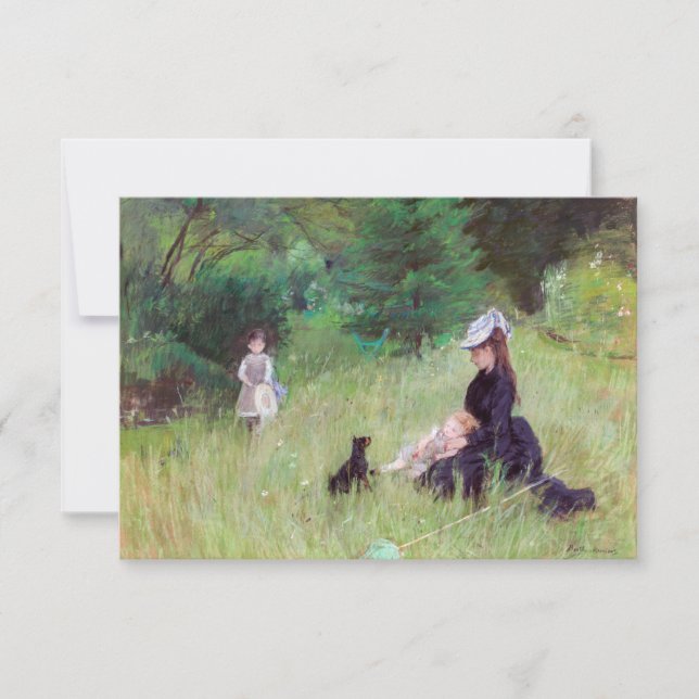 Cartão De Agradecimento Berthe Morisot - Em um Parque (Frente)