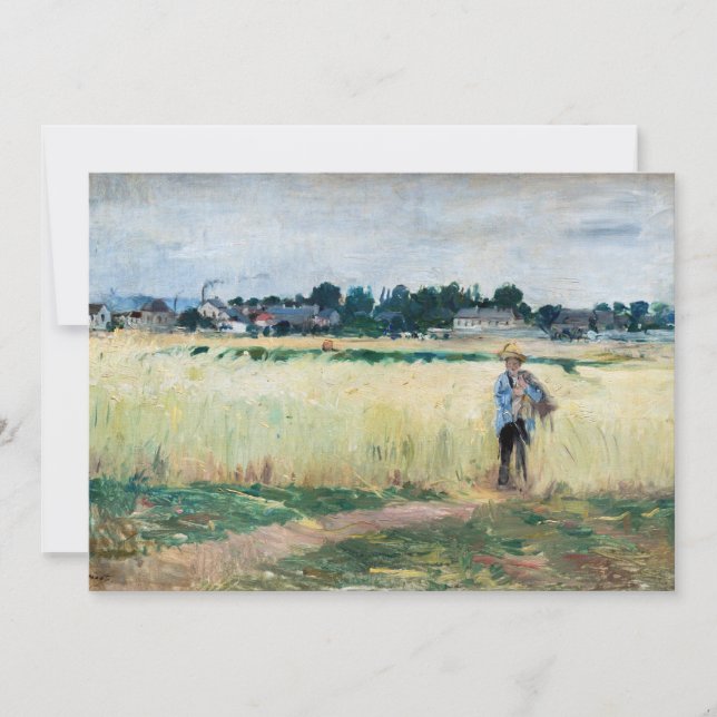 Cartão De Agradecimento Berthe Morisot - No campo de rodas em Gennevillier (Frente)