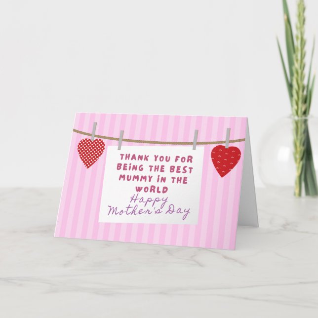 Cartão De Agradecimento Best Mummy In The World Mother's Day Card (Frente)