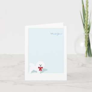 Cartão De Agradecimento Bichon Frise Obrigado Notecard Personalizado