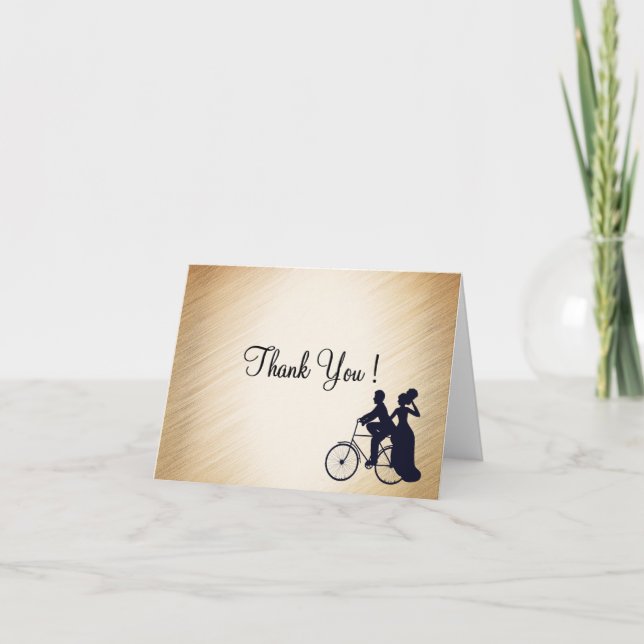 Cartão De Agradecimento Bicicleta Adorável Obrigado Vazio (Frente)