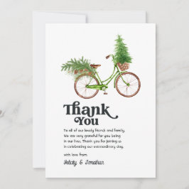 Cartão De Agradecimento Bicicleta Retro Árvore de Natal Festa de Casamento