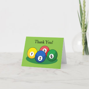 Cartão De Agradecimento Billiard Piscina Snooker Balls Personaliza