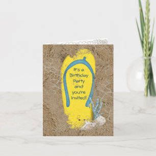 Cartão De Agradecimento Birthday Beach Party