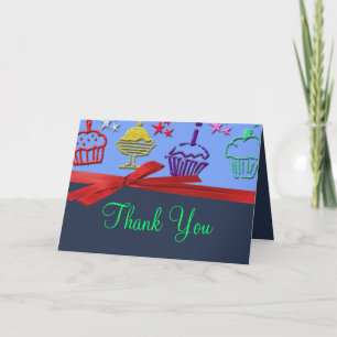 Cartão De Agradecimento Birthday Cupcake Treat Surprise Thank You