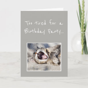 Cartão De Agradecimento Birthday Party Never too tired Cat Animal Humor