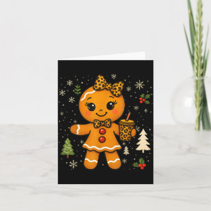Cartão De Agradecimento Biscoito de Gengibre Natalino Fofo de Natal para H