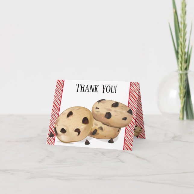 Cartão De Agradecimento Biscoitos De Chocolate Obrigado (Frente)