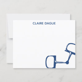 Cartão De Agradecimento Bit Horse Notecard do Big Dee Snaffle - Marinho