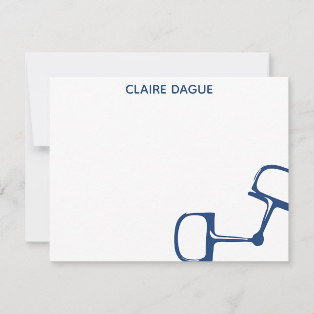 Cartão De Agradecimento Bit Horse Notecard do Big Dee Snaffle - Marinho (Frente)