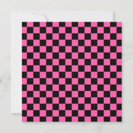 Cartão De Agradecimento Black and pink checkerboard pattern