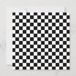 Cartão De Agradecimento Black and white checkerboard pattern 