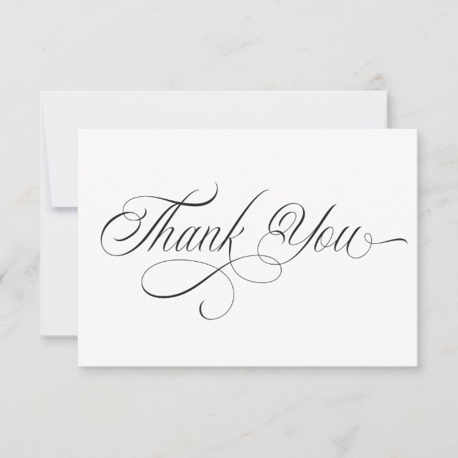 Cartão De Agradecimento Black and white Thank You Card (Frente)
