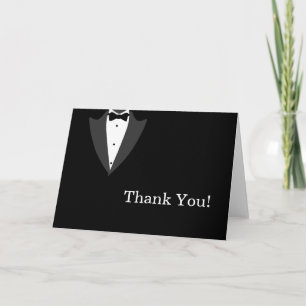 Cartão De Agradecimento Black and White Tuxedo Thank You