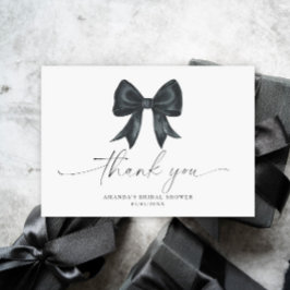Cartão De Agradecimento Black Bow Thank you Bridal shower