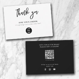 Cartão De Agradecimento Black Business Obrigado Logotipo Mídia social